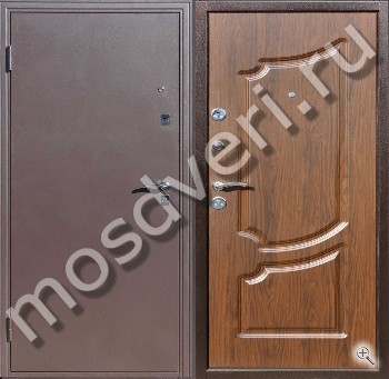 Утеплённая металлическая дверь с порошковым окрасом и МДФ с фрезеровкой - купить от производителя Мосдвери Утеплённая металлическая дверь с порошковым окрасом и МДФ с фрезеровкой